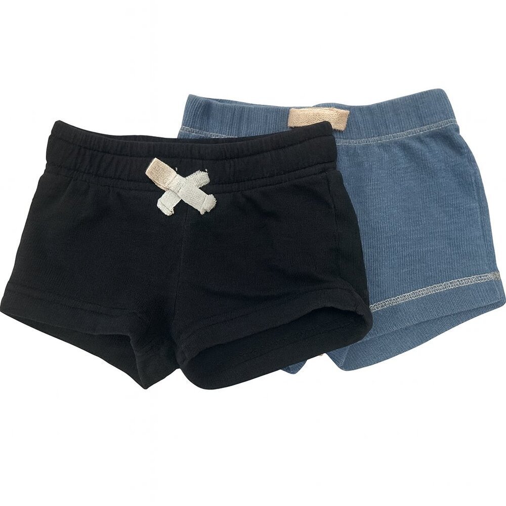 🩳 Baby Shorts Bundle | Black & Blue | Size 0-3 Months & 3 Months | Comfy & Cute